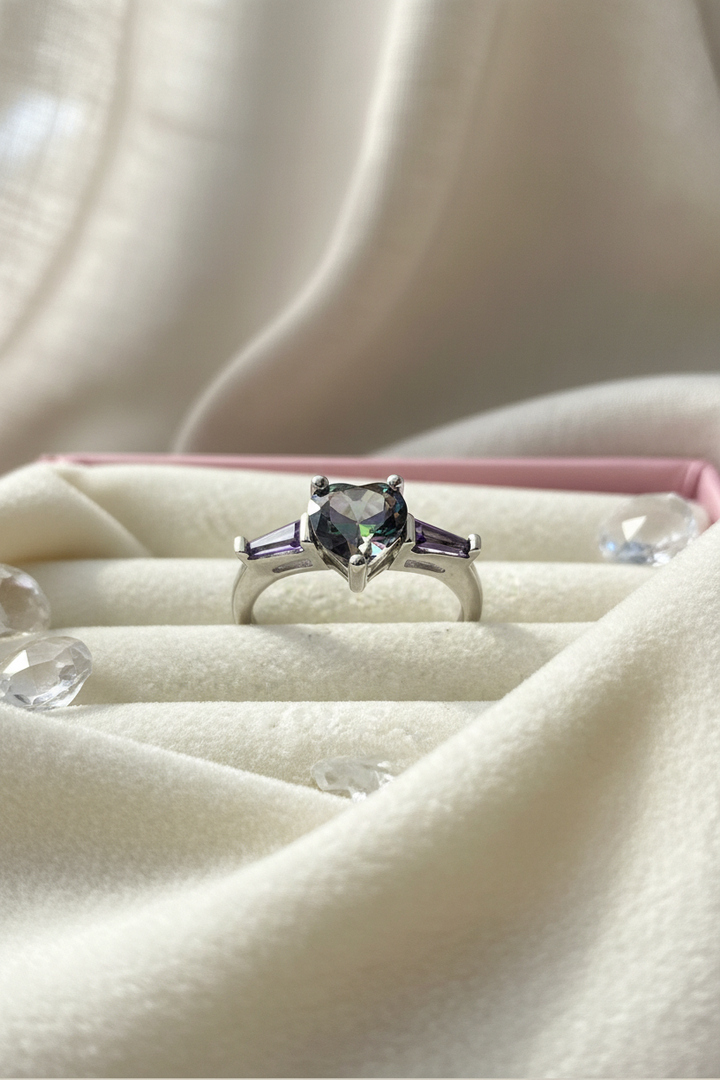 Silver M-Heart Ring
