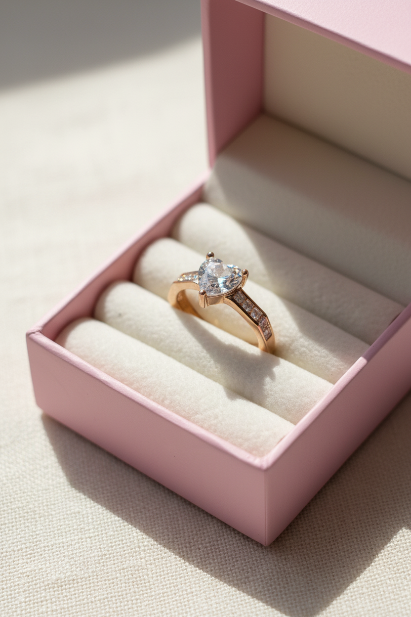 Silver B-Heart Ring (Rosegold)
