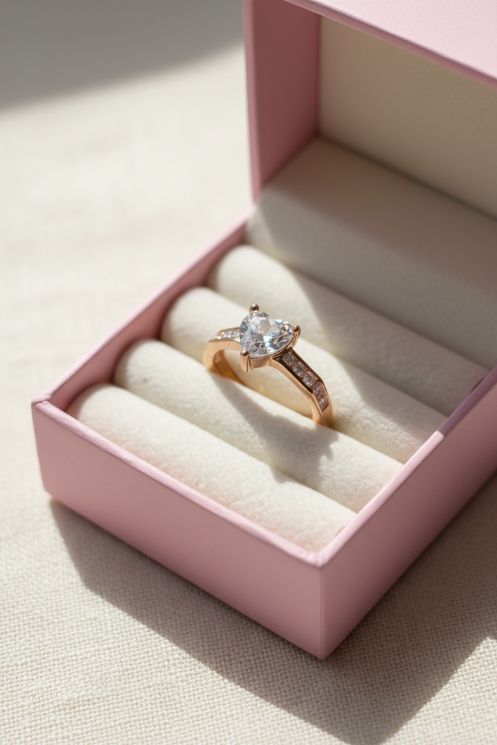 Silver B-Heart Ring (Rosegold)