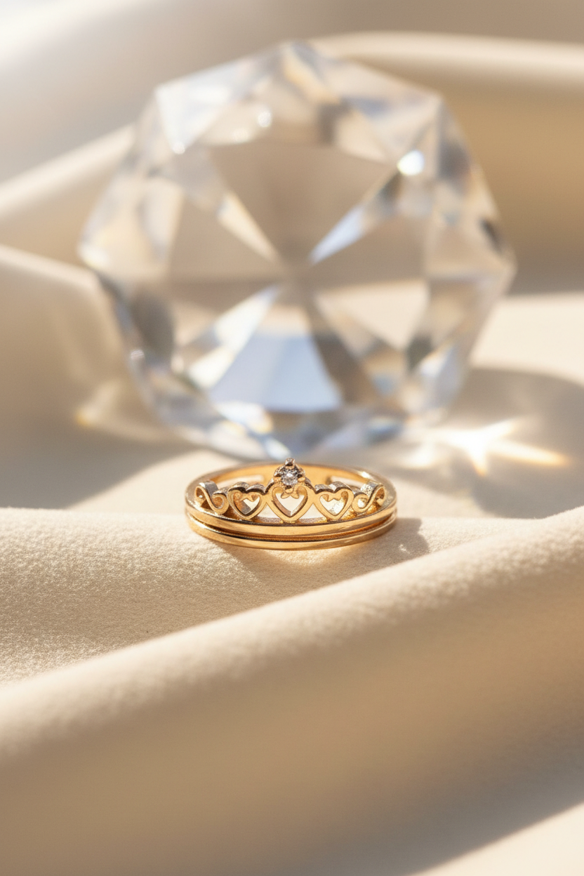 Silver Quene-D Ring (Rosegold)