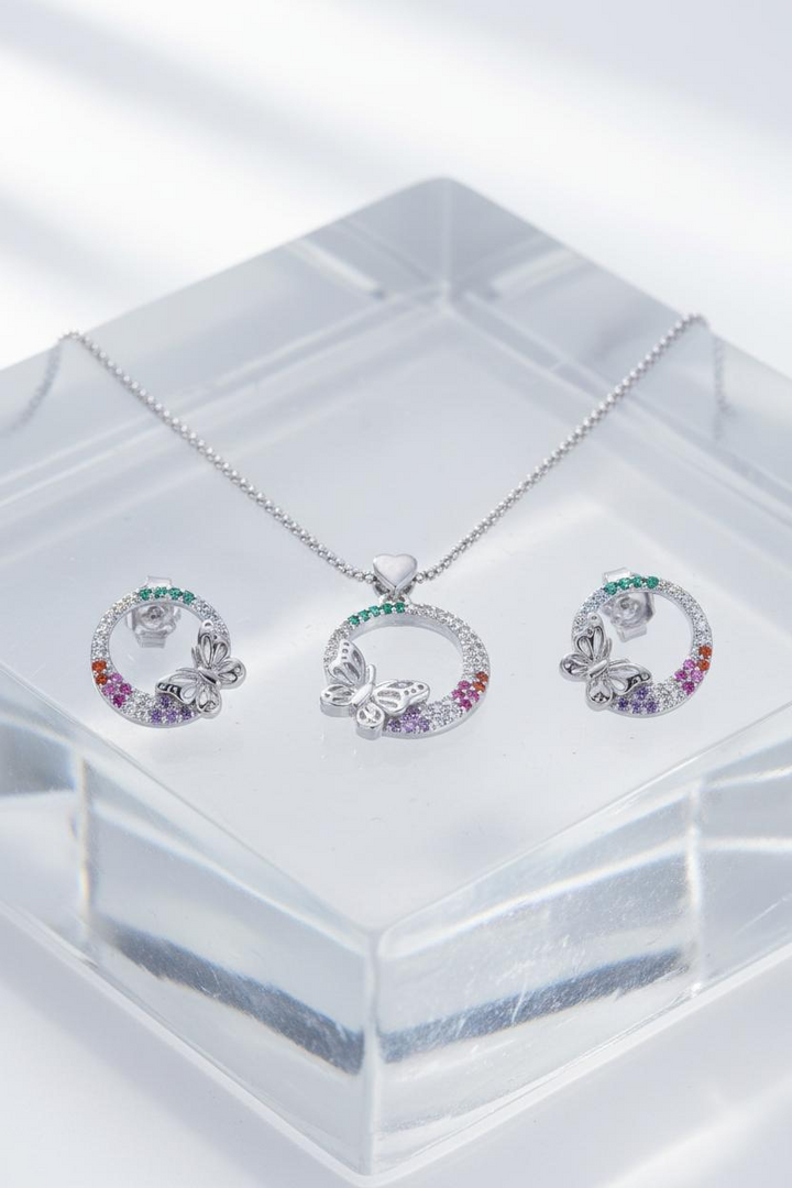 Silver Geminy Pendant Set