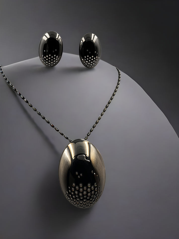 Black Silver Qiya Set