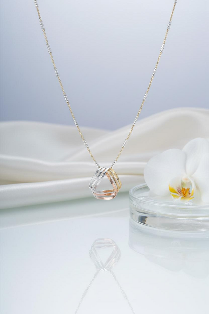 Silver Trio Pendant (Rosegold)