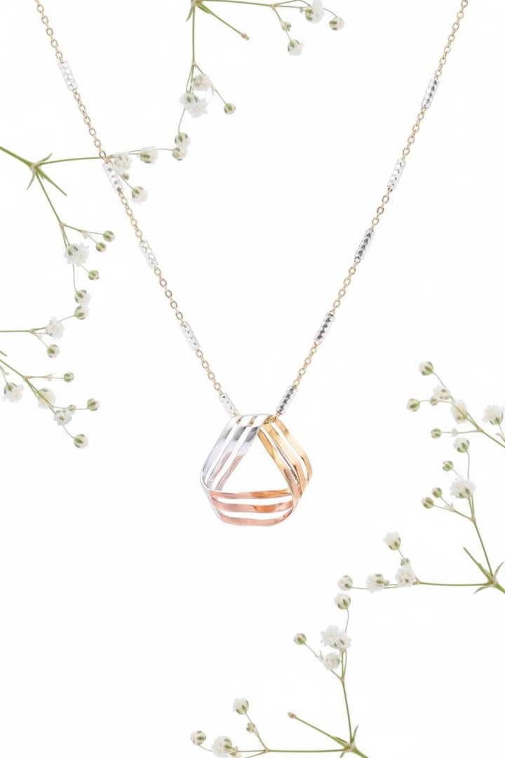 Silver Trio Pendant (Rosegold)