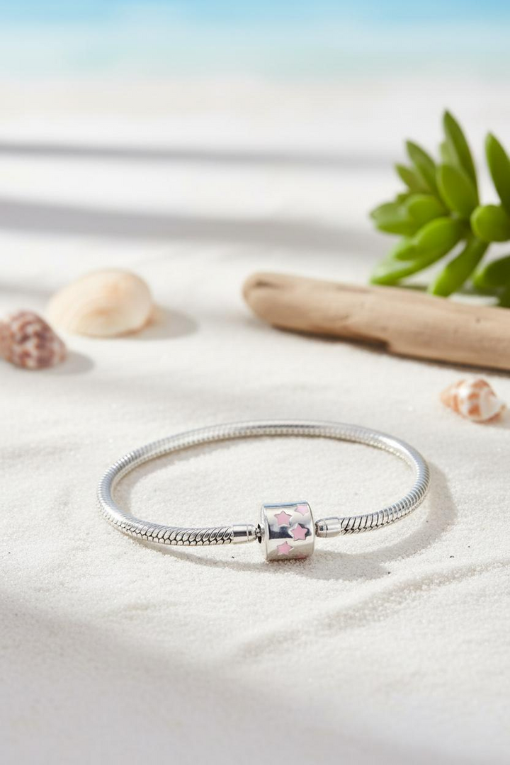 Silver Pink Pandora Bracelet