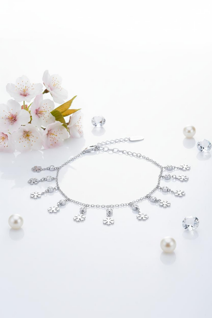 Silver Hanging Flower Bracelet