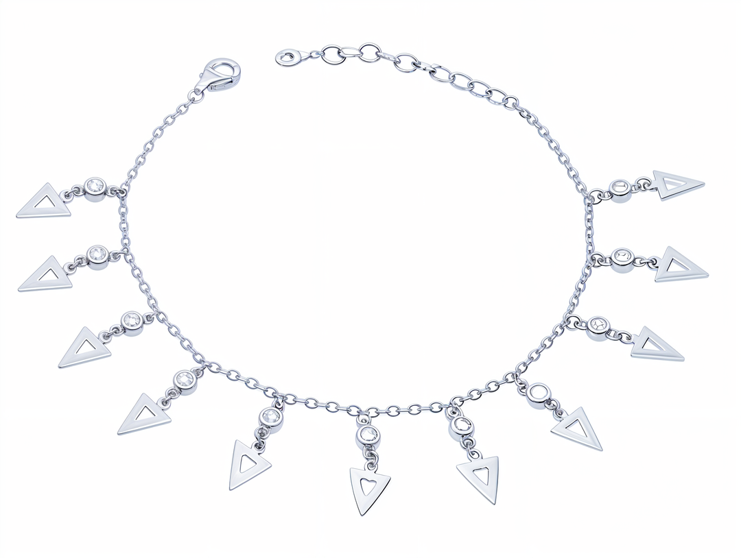 Silver Hanging Triangle Bracelet
