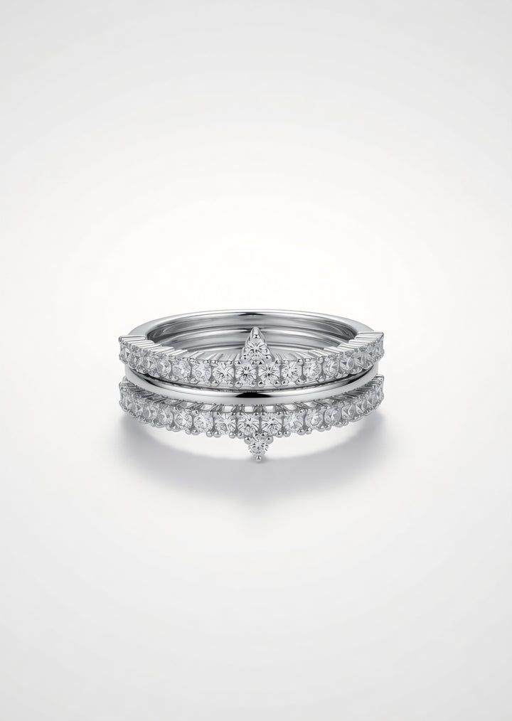 Silver Whisper of Love Stack Rings
