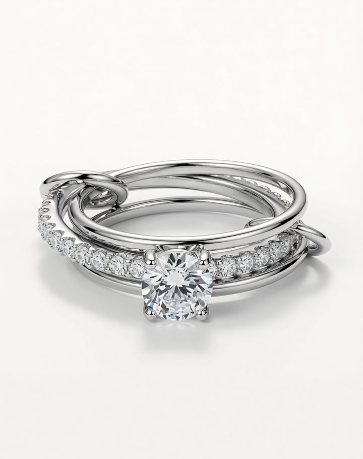 Silver Serene Stack Rings