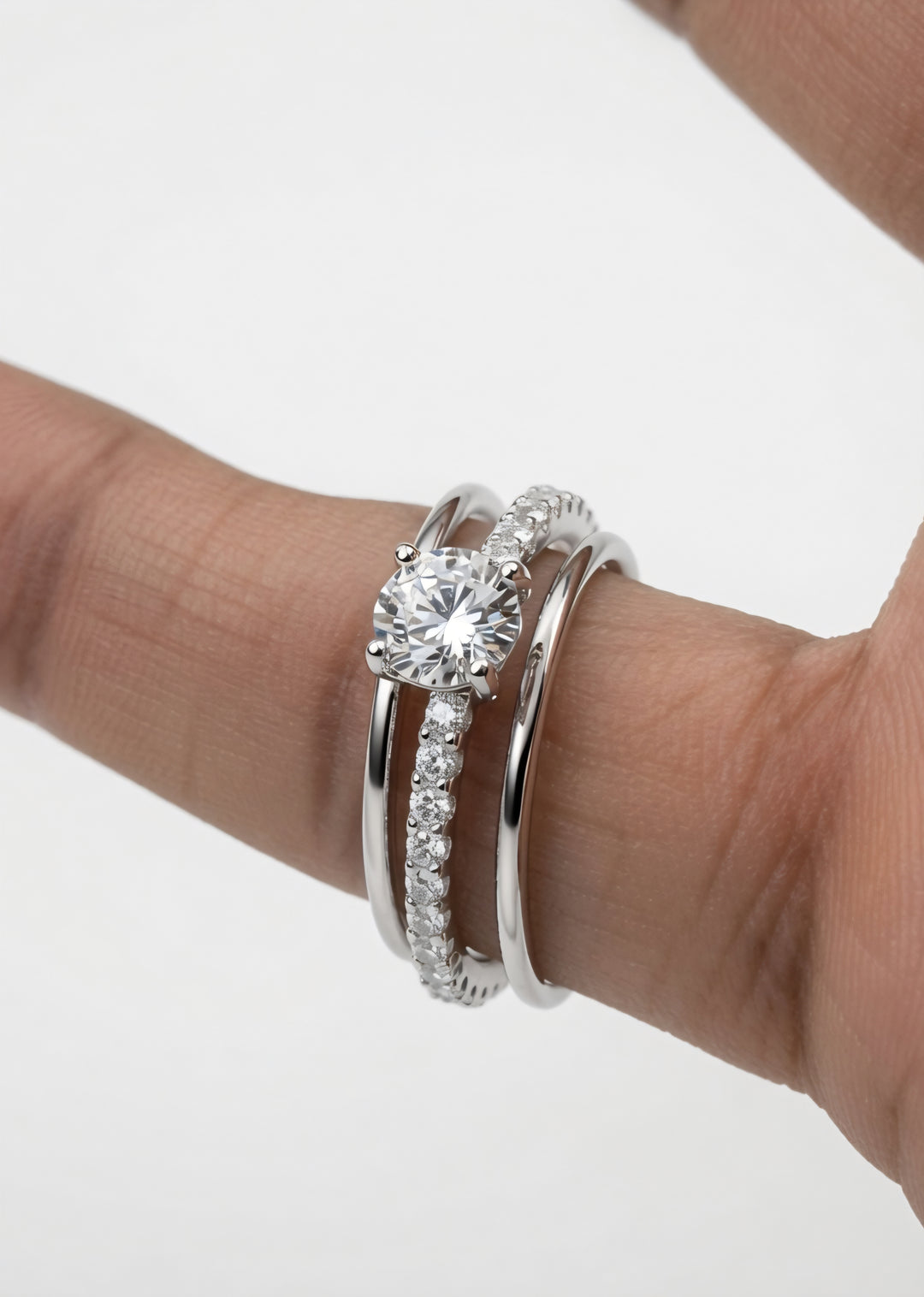 Silver Serene Stack Rings