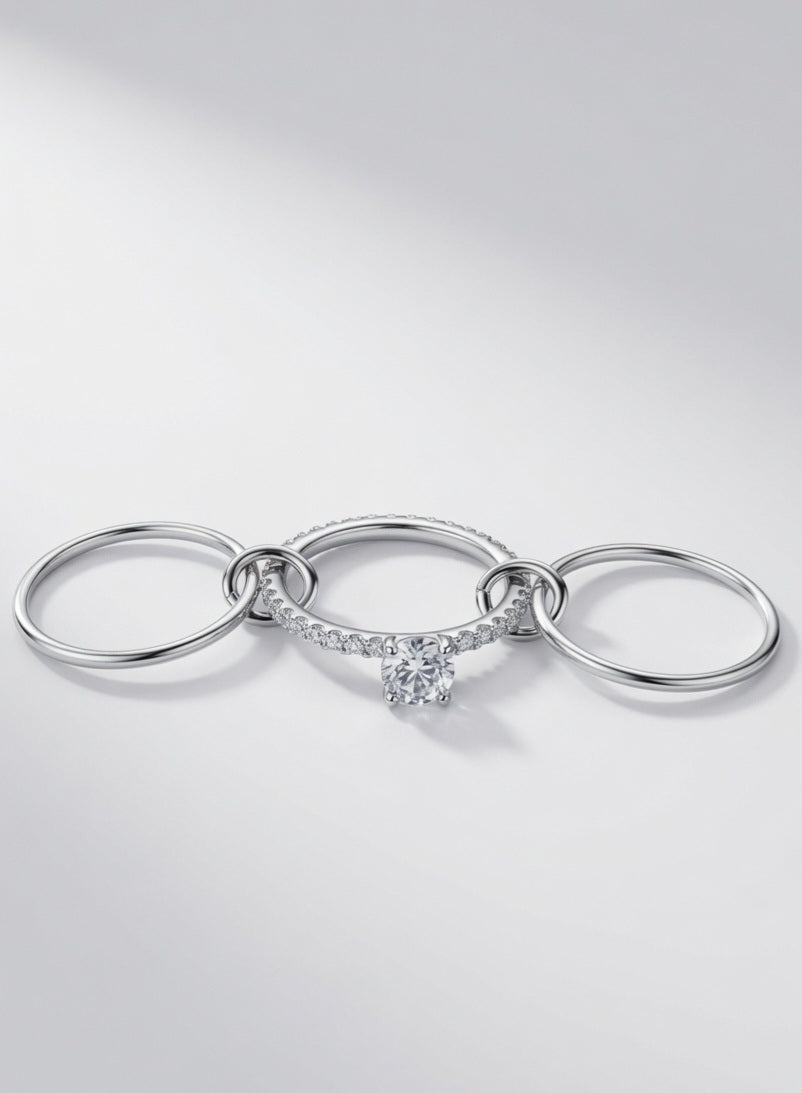 Silver Serene Stack Rings