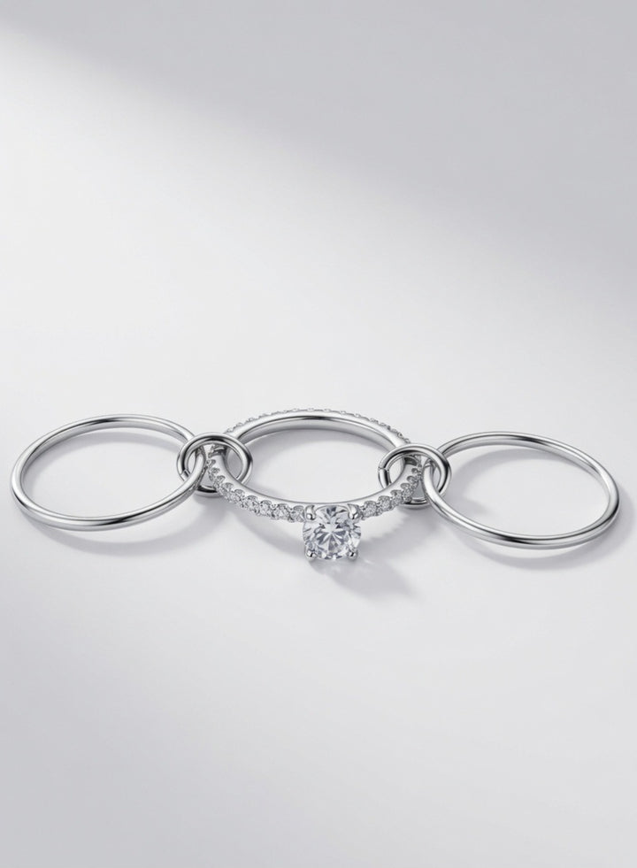 Silver Serene Stack Rings