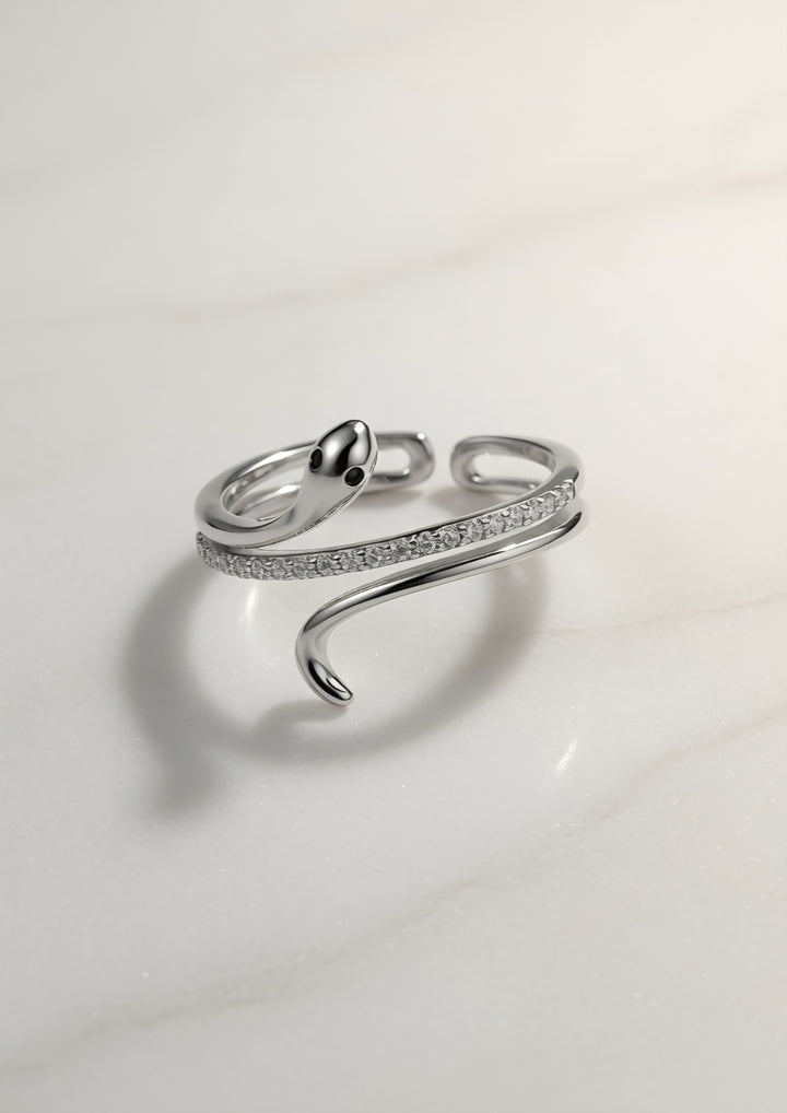 Silver 925 Radiant Snake Ring