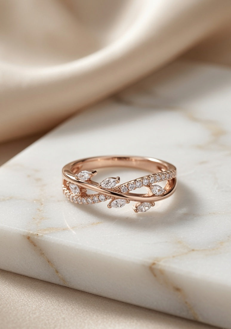 925 Silver Mrina Ring (Rosegold)