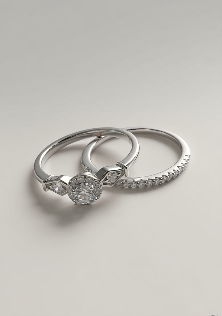 Silver 925 Prism Curve Stack Rings