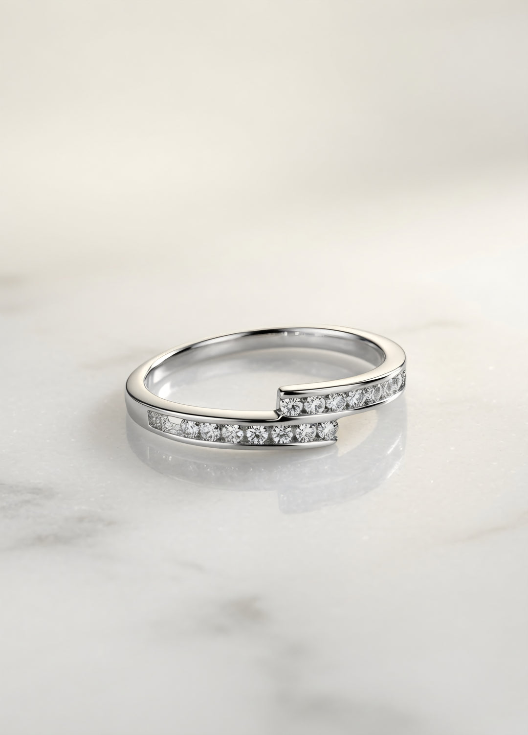 Silver Riverstone Band Ring