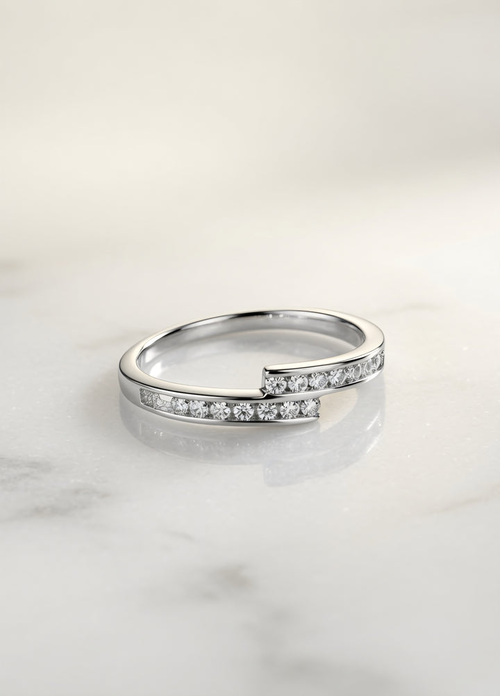 Silver Riverstone Band Ring