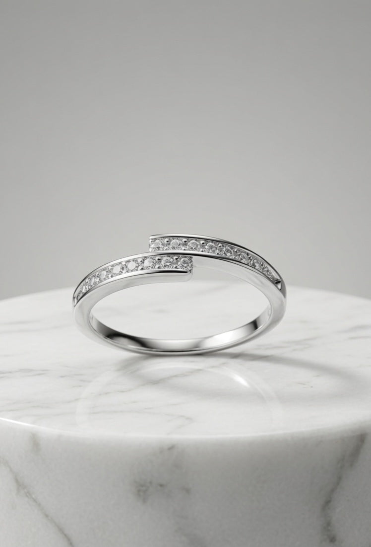 Silver Riverstone Band Ring