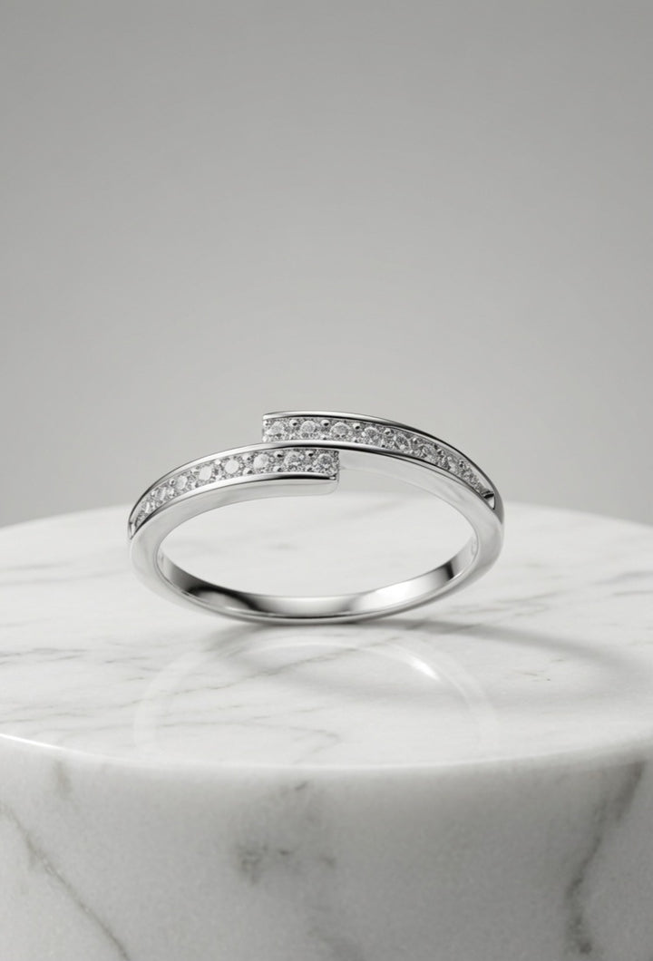 Silver Riverstone Band Ring