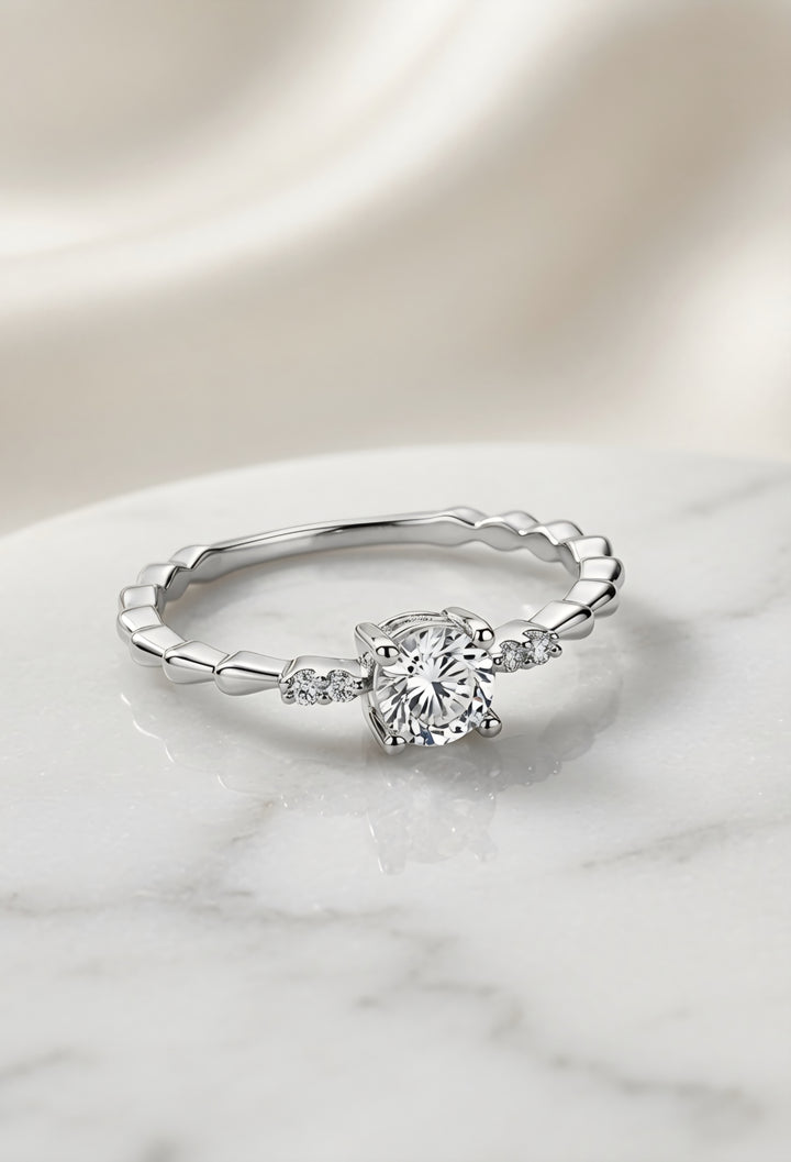 Silver Lunar Blossom Ring