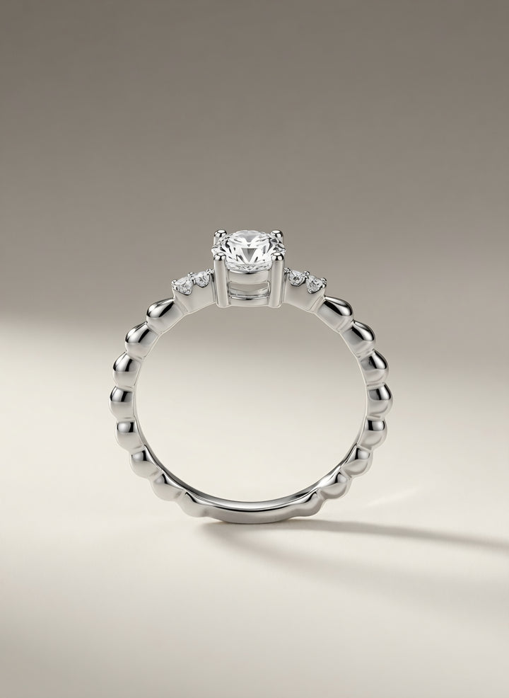 Silver Lunar Blossom Ring