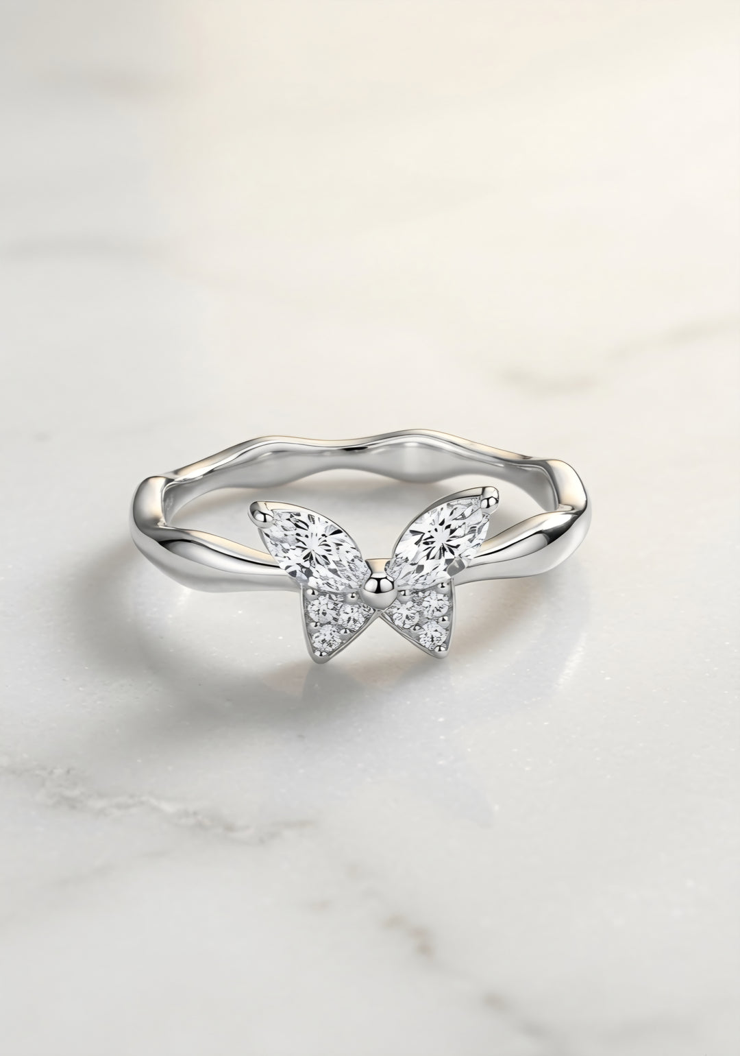 Silver Twilight Bloom Ring