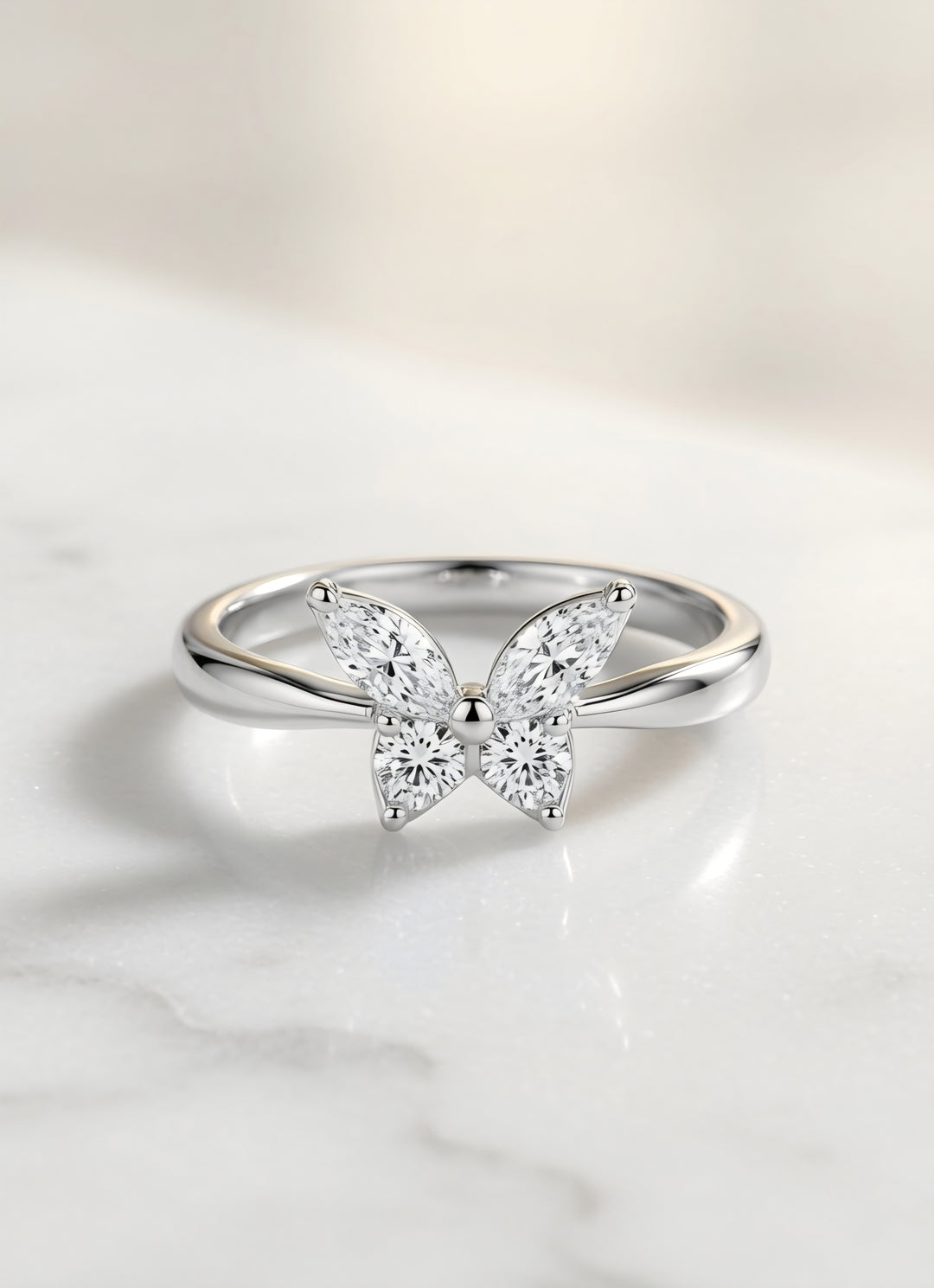 Silver Twilight Bloom Ring