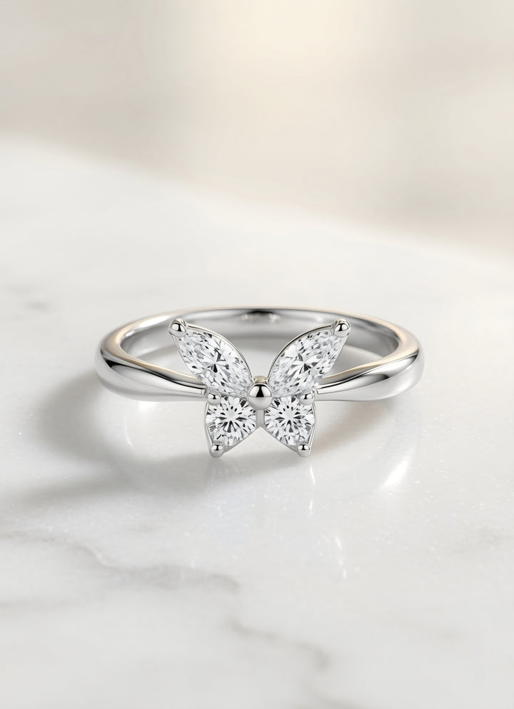 Silver Twilight Bloom Ring