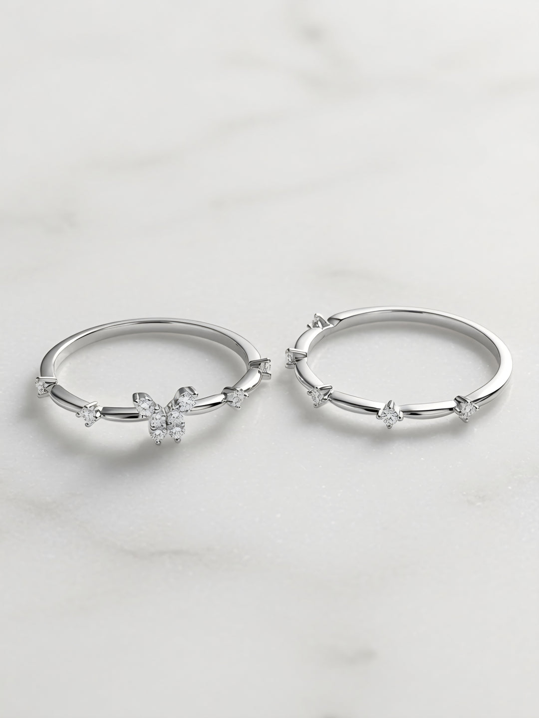 Silver Pure Radiance Stack Rings
