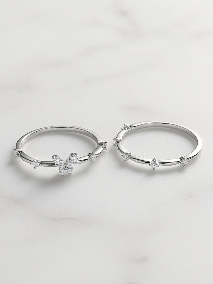 Silver Pure Radiance Stack Rings