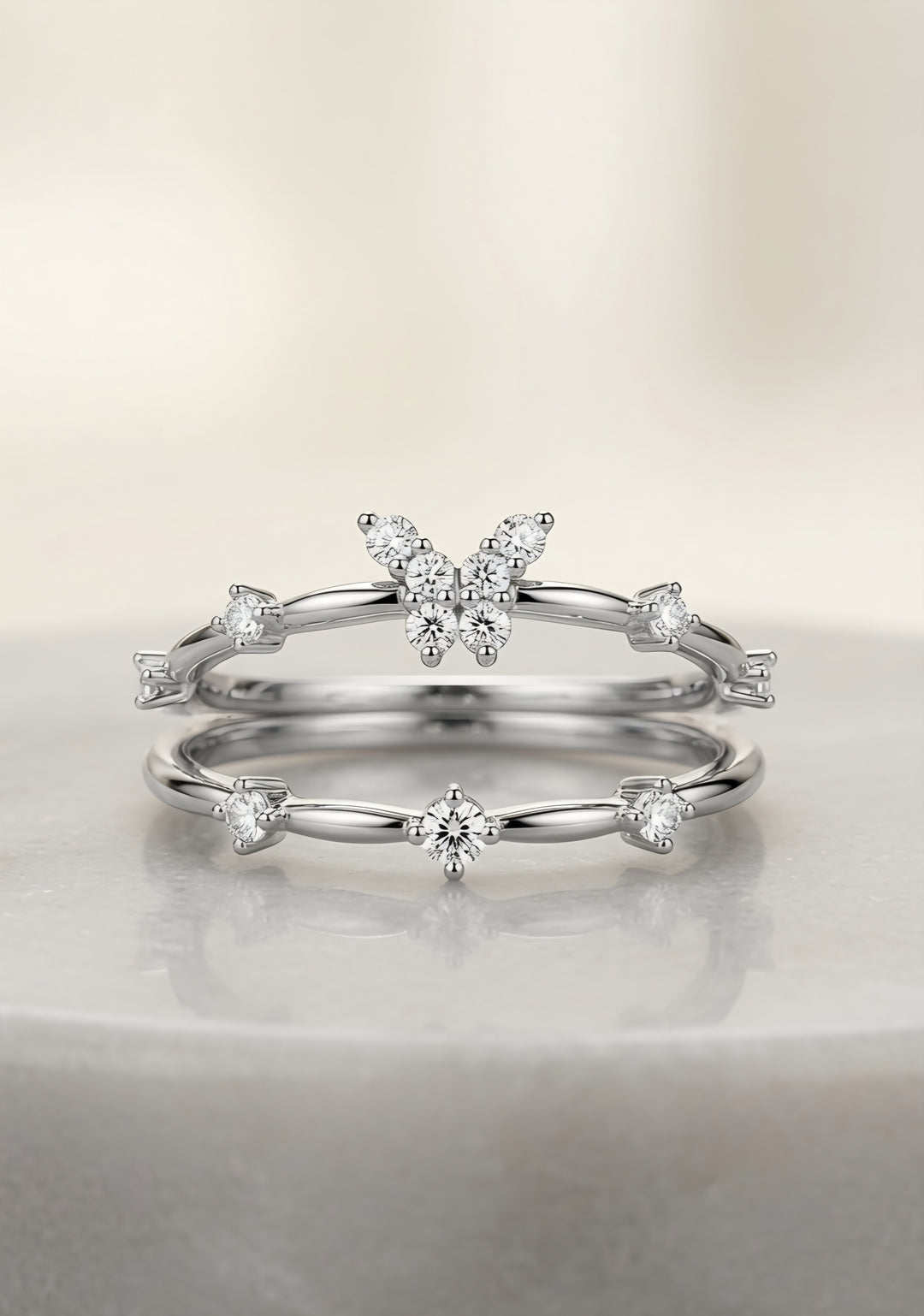 Silver Pure Radiance Stack Rings