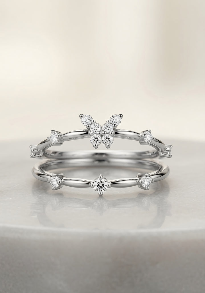 Silver Pure Radiance Stack Rings