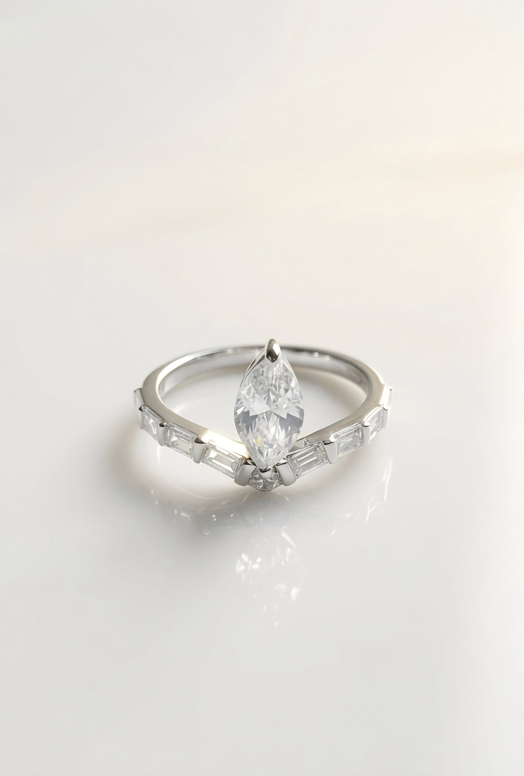 Silver Moonlit Grace Ring