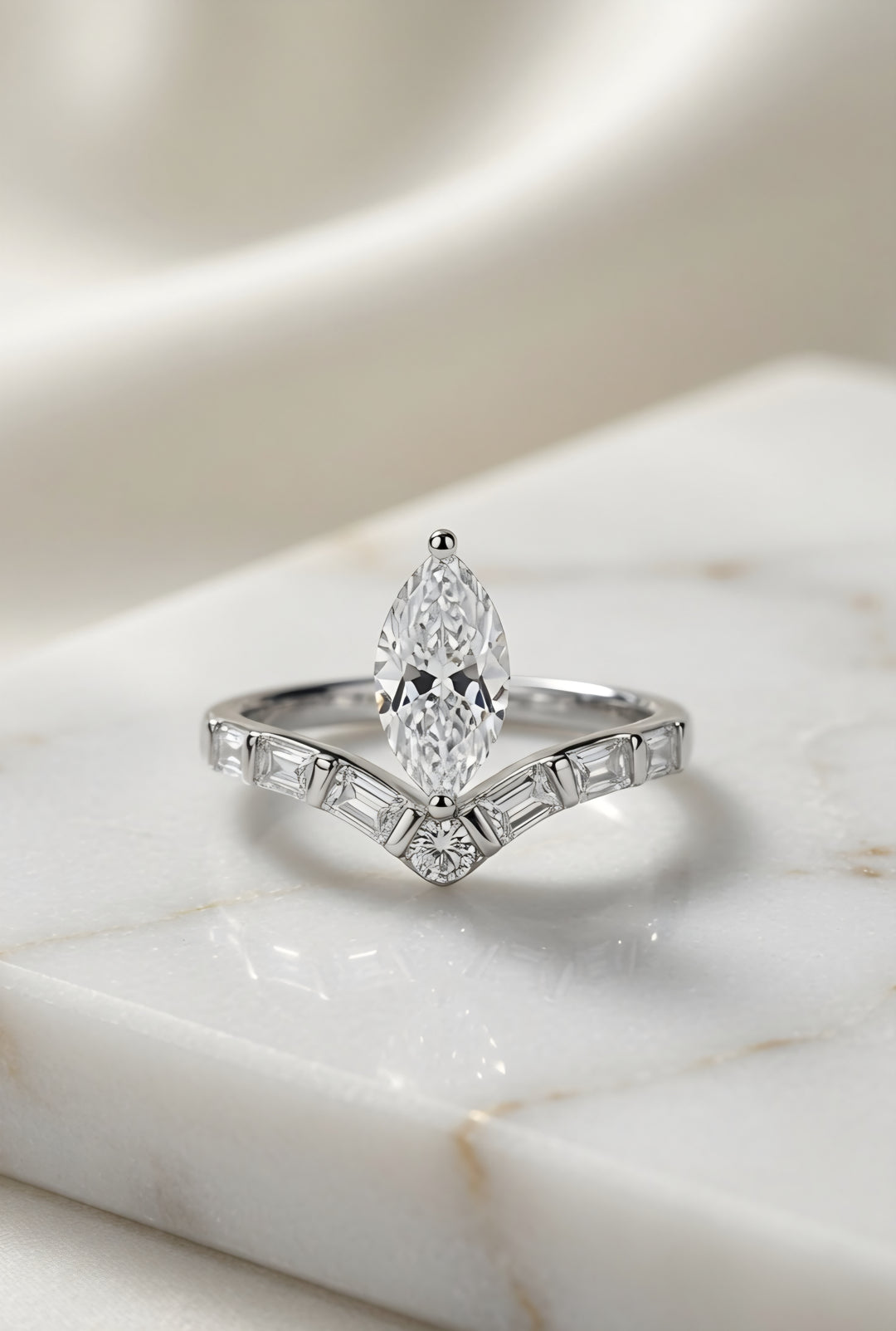 Silver Moonlit Grace Ring