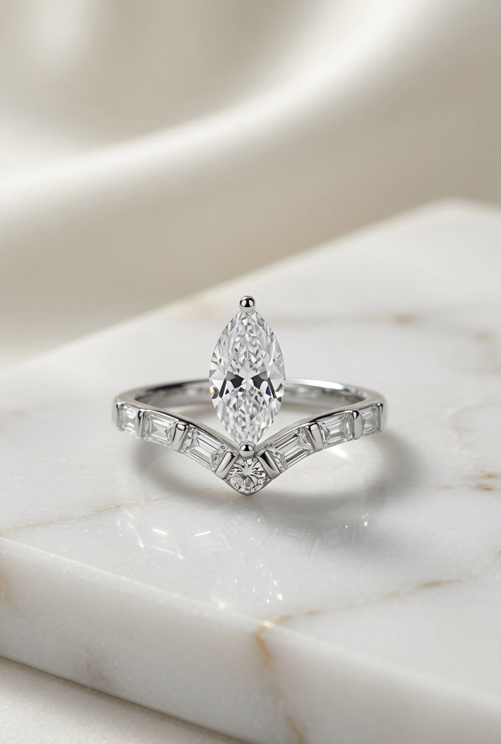 Silver Moonlit Grace Ring