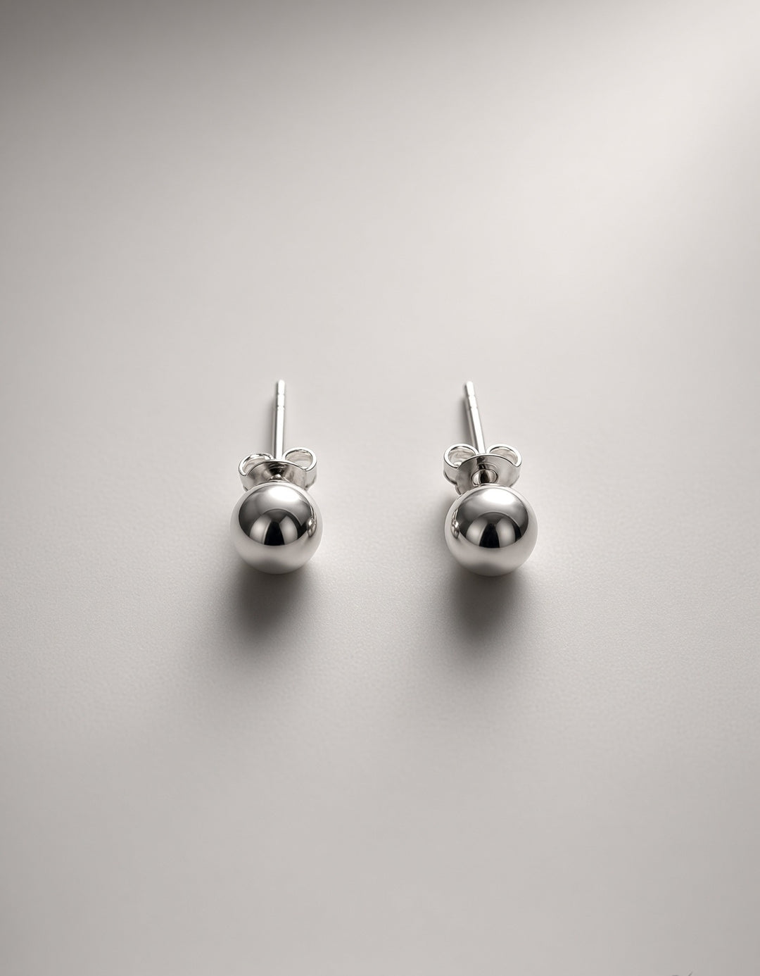 925 Silver Plain Ball Stud Earrings