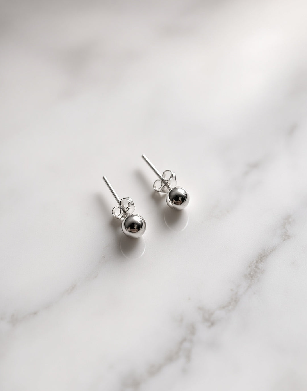 925 Silver Plain Ball Stud (S) Earrings