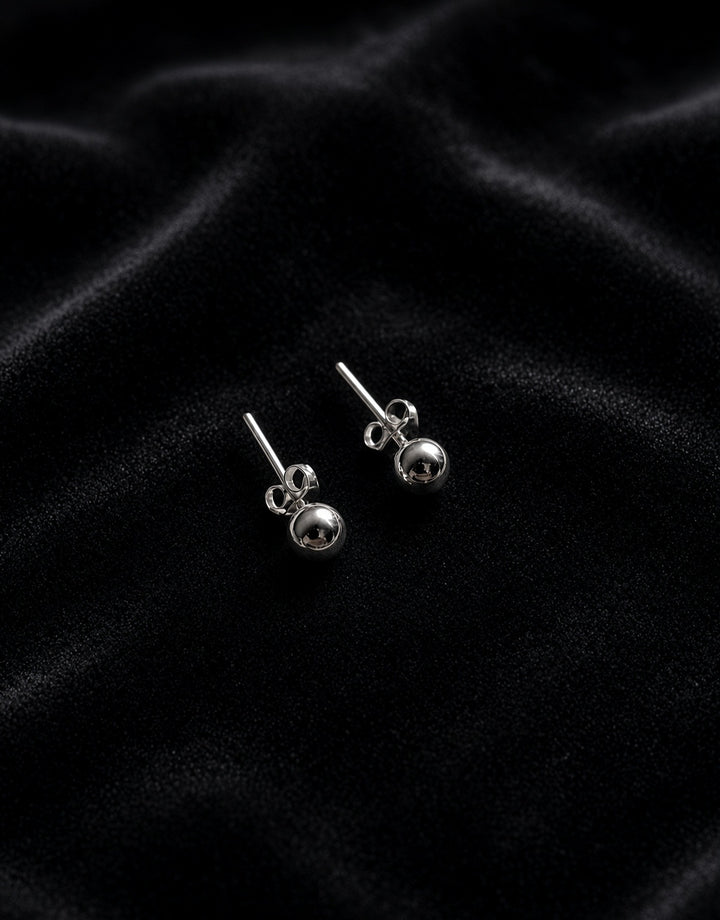 925 Silver Plain Ball Stud (S) Earrings