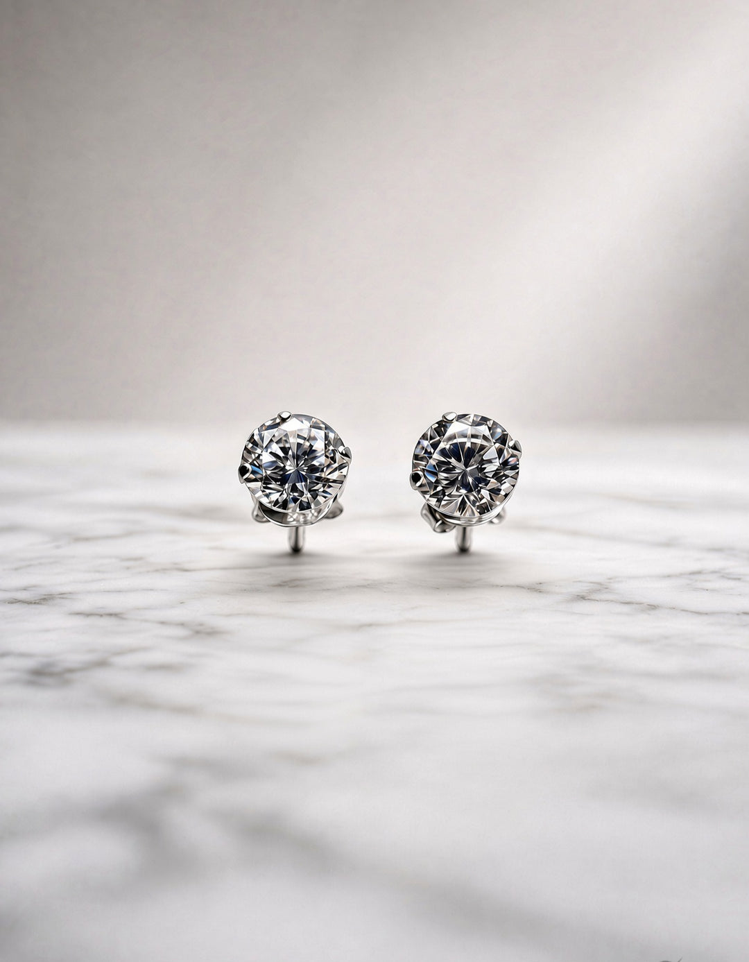 925 Silver Diamond Stud Earrings
