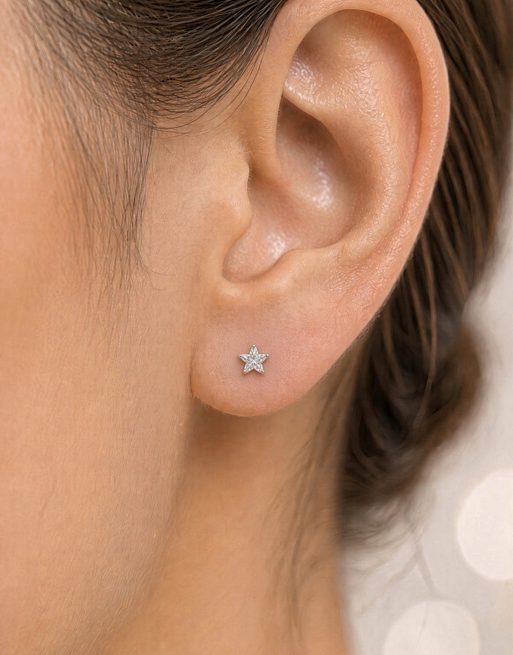 925 Silver Star Stud (S) Earrings
