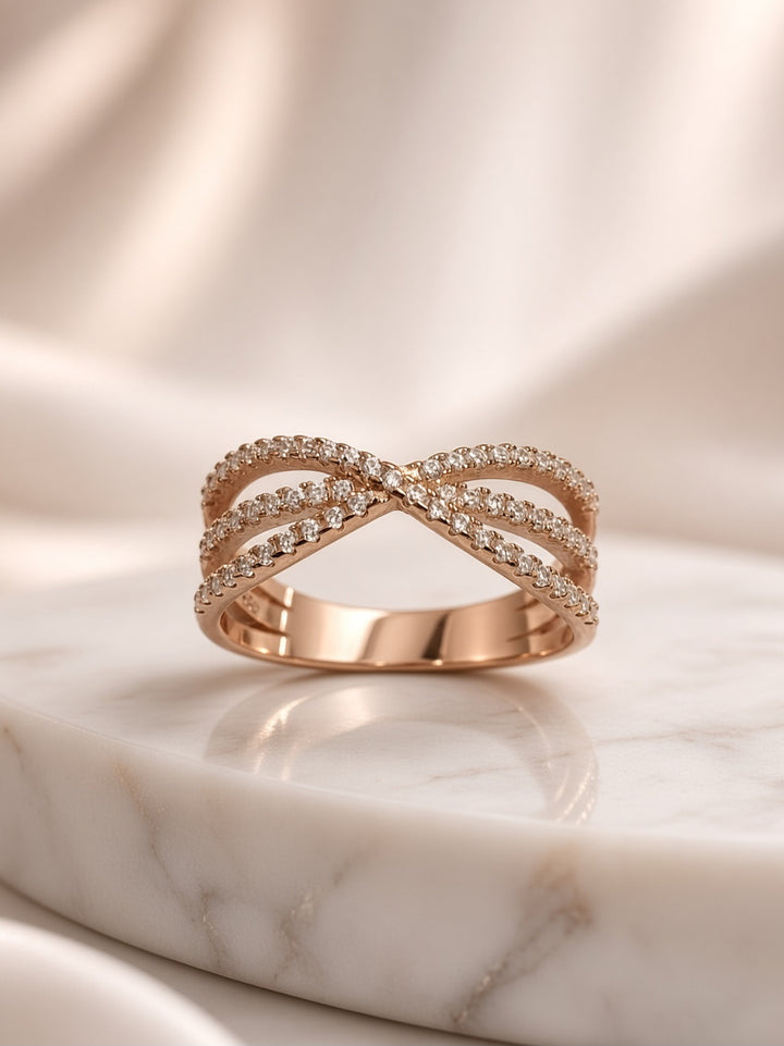 925 Silver Jemina Ring (Rosegold)