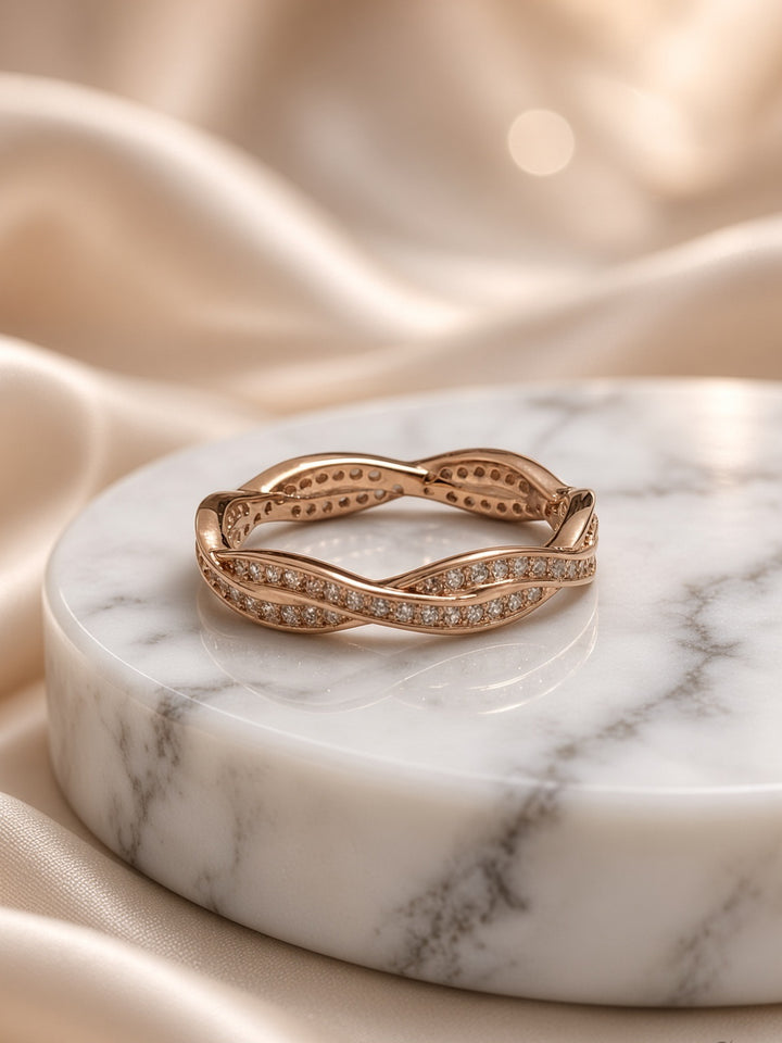 925 Silver Twister Ring (Rosegold)