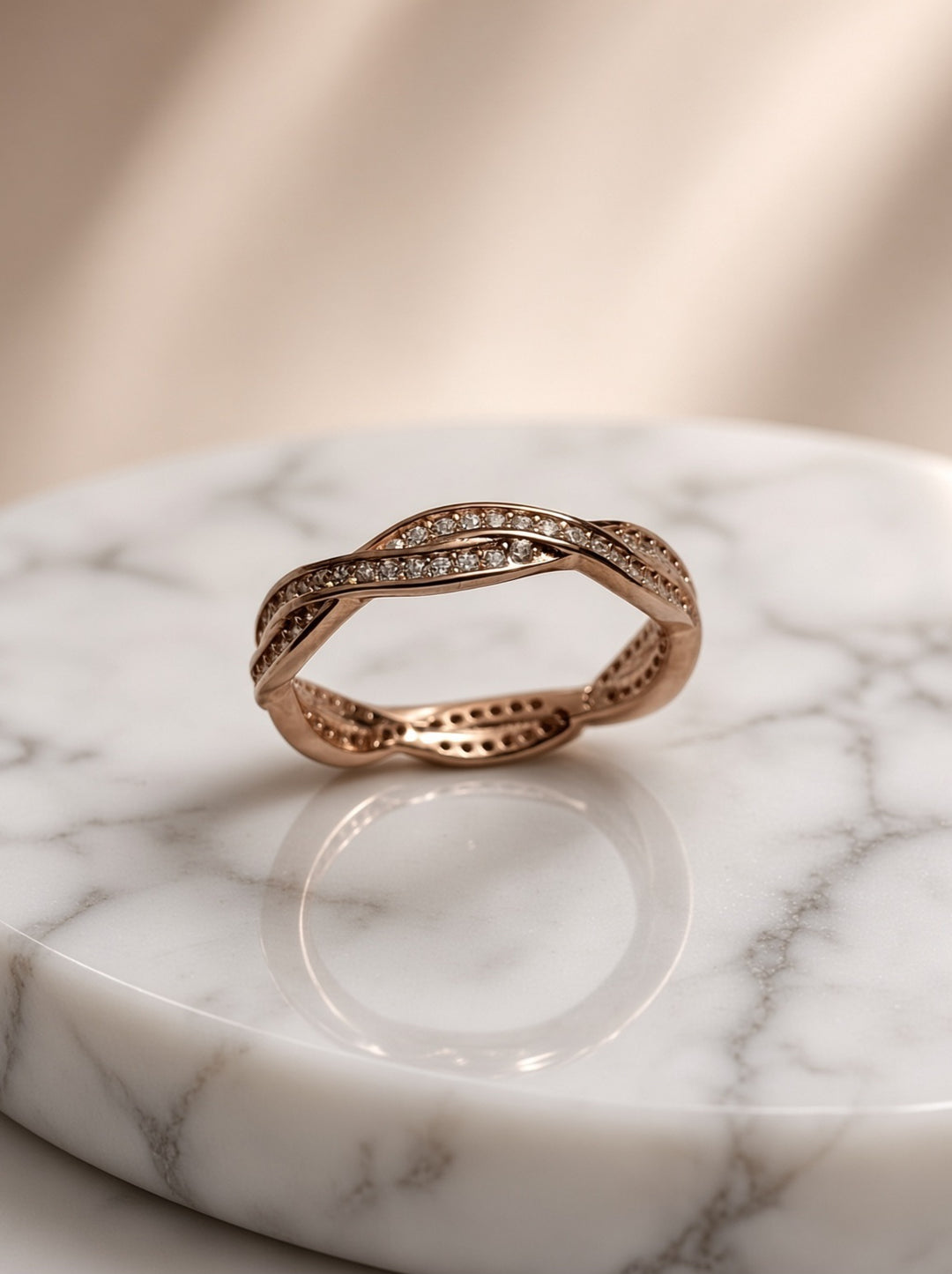 925 Silver Twister Ring (Rosegold)