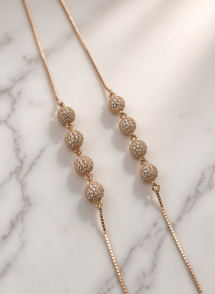 925 Silver Chine Anklet (Rosegold)