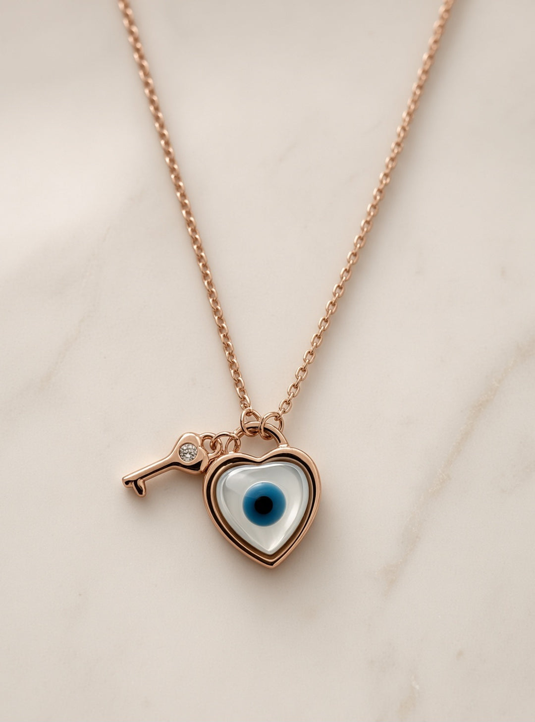 925 Silver Heart Key Pendant
