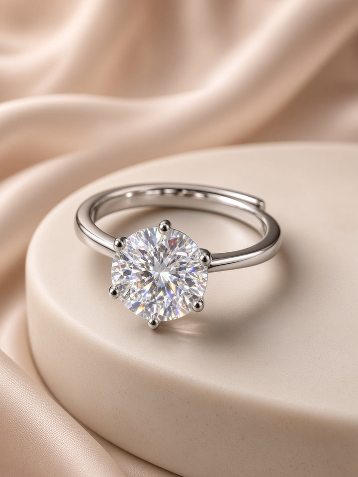 925 Silver Original Moissanite Ring - Adjustable