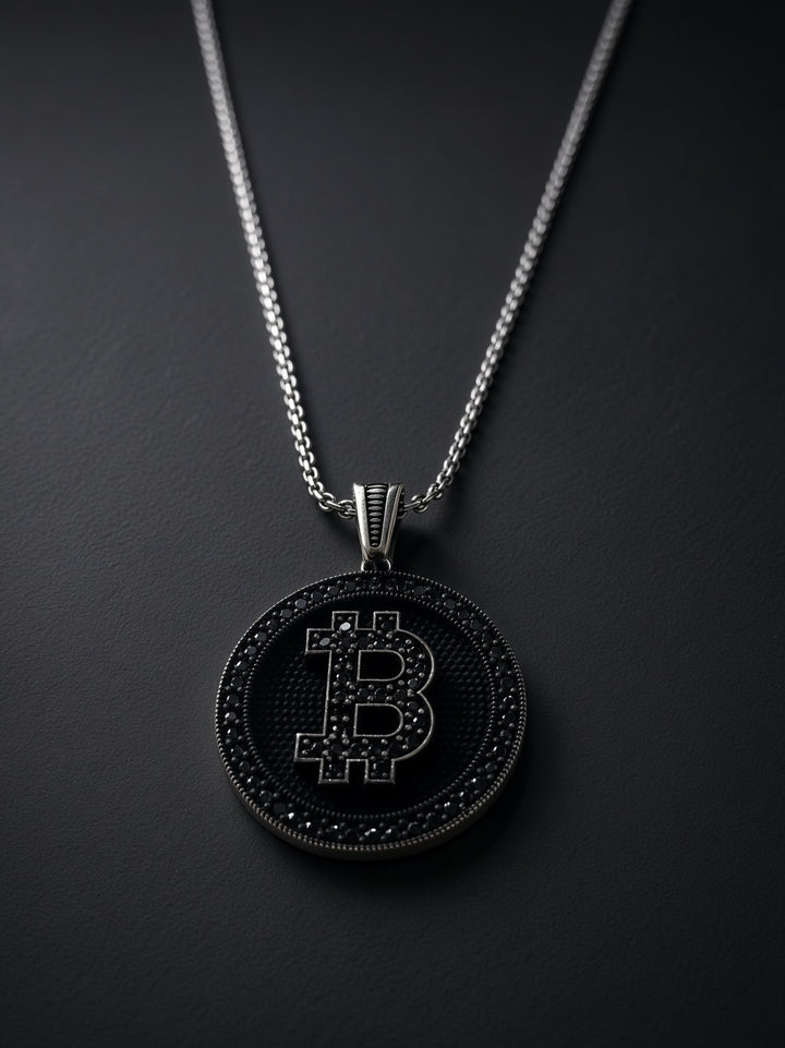 925 Silver Bitcoin Pendant (Men)