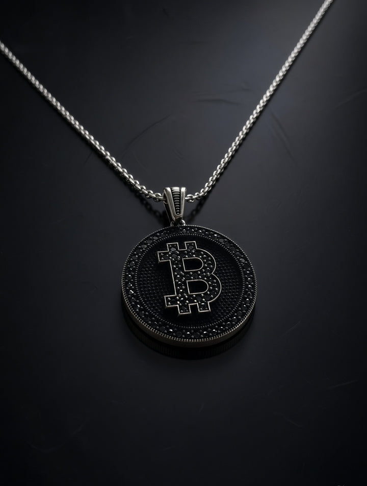 925 Silver Bitcoin Pendant (Men)