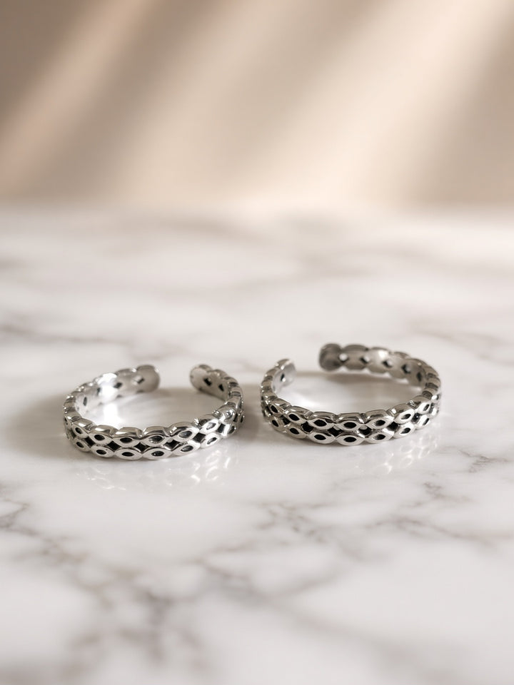 925 Siler Cracy Toe Rings