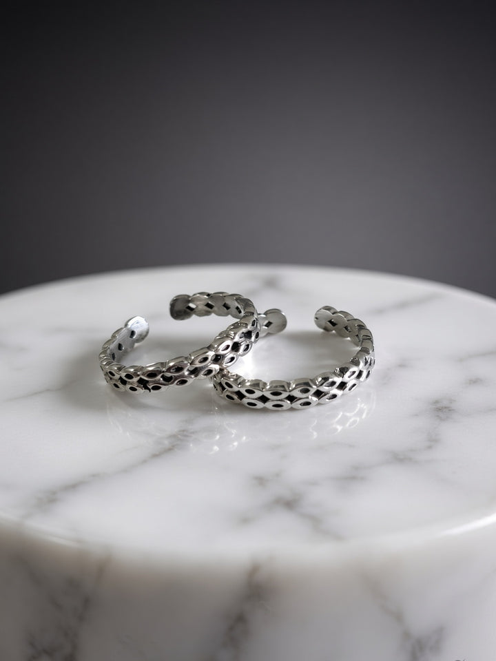925 Siler Cracy Toe Rings
